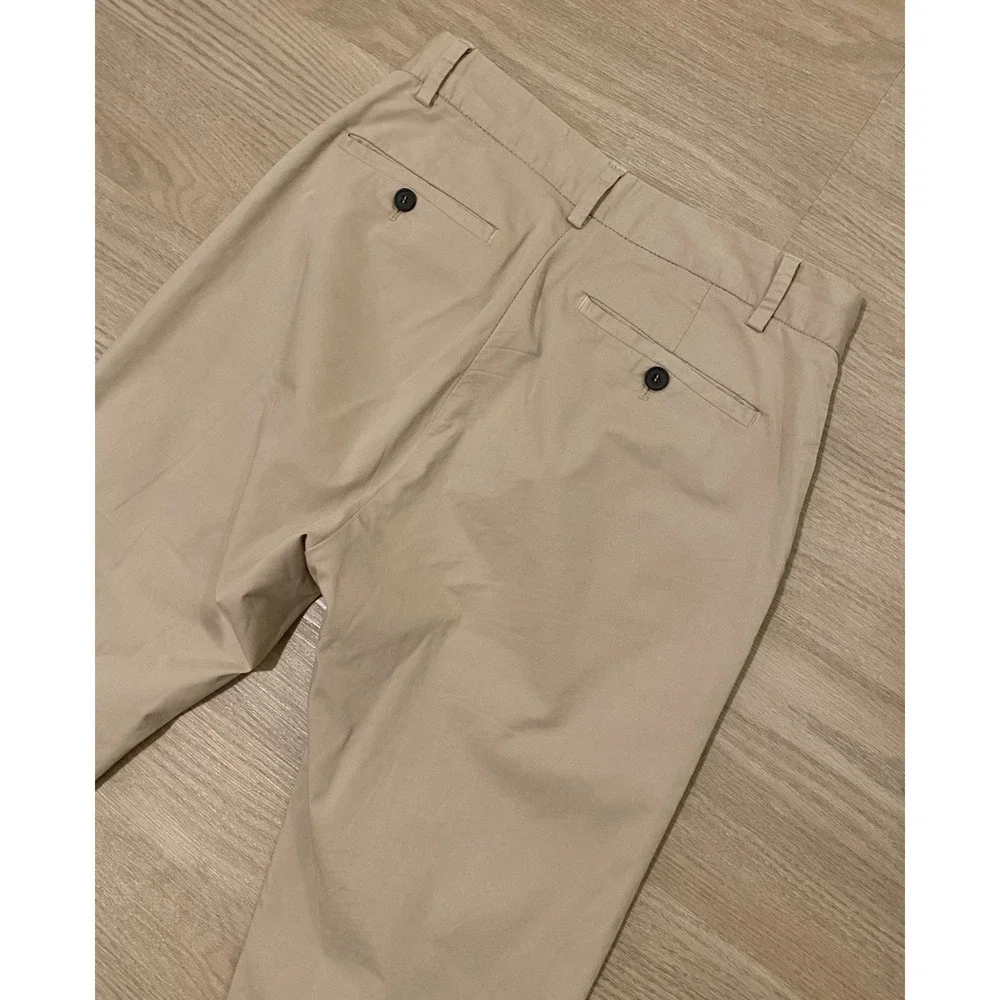 Sunspel Slim Fit Chino Pants 30x34 Light Stone Preppy Office Made in Portugal